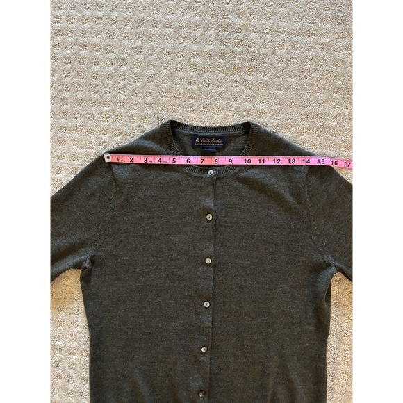 Brooks Brothers Womens Cardigan Sweater Green 100% Merino Wool Old Money Chic M - Picture 5 of 7